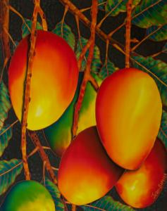 Jean-baptiste Fine Art On Silk   Art Of Mangoes